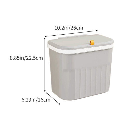 Stainless Steel Hanging Compost Bin with Lid 8L Gray 1