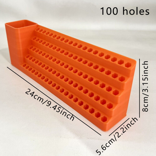 Screwdriver Bits Holder with Cup Holder 100-Hole Orange 2
