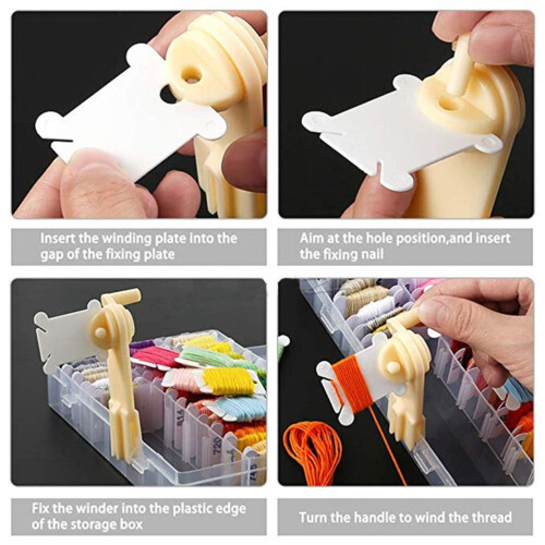 Manual yarn winder white portable with detachable spindle 1