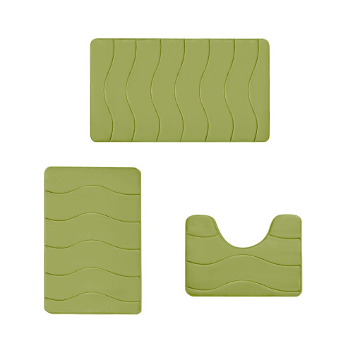 PRETXORVE Bath Mat Set Memory Foam 3 Pcs 2