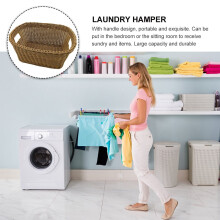 Wicker Laundry Basket with Plastic Frame 1 Pack