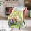 Flannel Sofa Blanket Mint Green Bunny Eggs Pattern 100x70cm 6