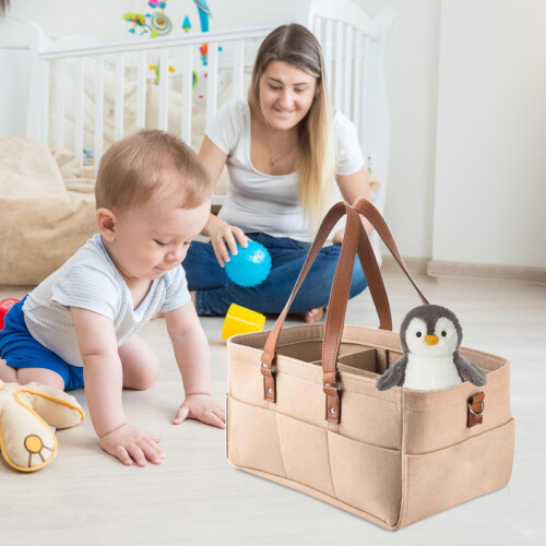 Portable Diaper Caddy Organizer for Changing Table and Car 1