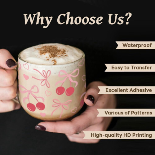 UV DTF Cup Transfer Wraps 10 Sheets Waterproof Vinyl 2