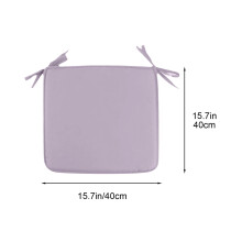 Square Seat Pad Solid Color 16x16 Inch Non-Slip with Tie