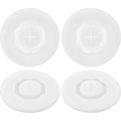 Tampas de silicone para copos com furo para canudo (pacote com 4)