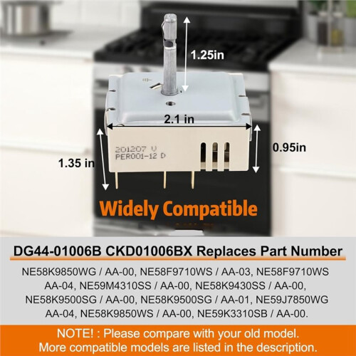 DG44-01006B PER001-12 D Range Dual Surface Element Infinite  for  Stove Range Replacement Part 1