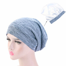 Bonnet en coton bleu avec doublure légère et respirante