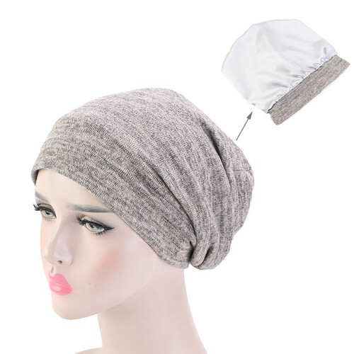 Gorro holgado de algodón marrón para adultos, de una pieza.