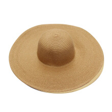 Unisex-Sonnenhut aus Stroh mit breiter Krempe, faltbarer Strandhut, 1 Stück