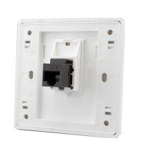 CAT6 Gigabit Dual Pass Verkkoseinäpistorasia, 86x86mm 1-portainen RJ45, yhteensopiva AMP:n RJ45 CAT5e/6E RJ11 -moduuleille