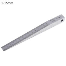 Taper Gauge Welding Feeler Wedge Gauge, Carbon Steel Matt Chrome-plated, Multiple Measuring Ranges for Construction Gap Crack Flatness Measurement