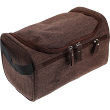 Pochette da viaggio per il trucco da donna in poliestere, colore caffè, confezione da 1
