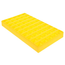 Förvaringslåda för mynt i plast med flera rutnät, gul, 1 st.