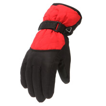 Kids' winter waterproof snow gloves, red, 1 pair