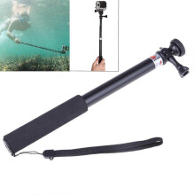 Palo selfie extensible impermeable Compatible con GoPro Hero 2 3, rosca 1/4", adaptador trípode, correa muñequera, acero inoxidable