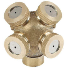 Conector de mangueira de aspersão de bicos de nebulização 4 saídas, latão DN15 1/2 polegada, para irrigação de jardim e agricultura