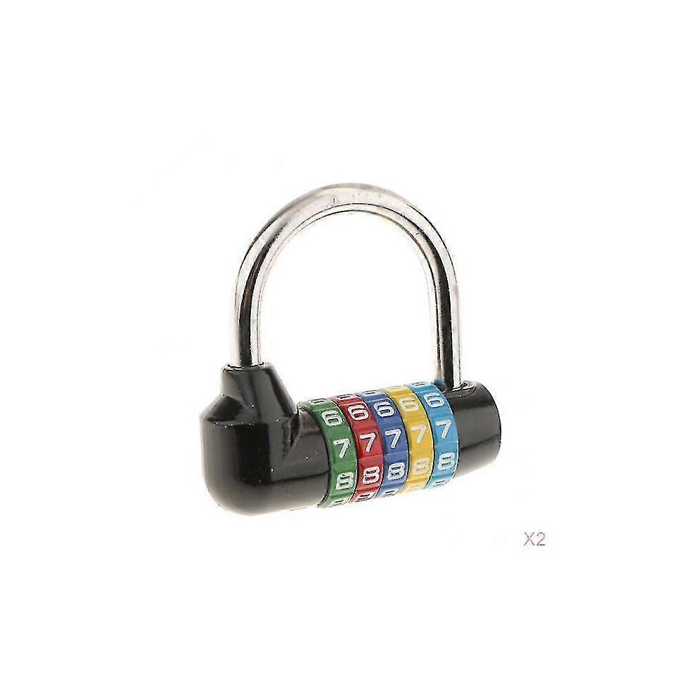 2 Pack 5-Digit Letters Combination Resettable Padlock, Zinc Alloy, 33Mm Weather Resistant Shackle, For Suitcases Toolboxes Lockers Gates Bags Cabinets 6901168210499
