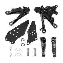 Set di poggiapiedi per moto, pedane compatibili con Kawasaki ZX6R 2005-2008 e ZX636 2005-2006, in metallo.