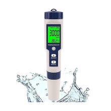 Zwembadzoutmeter EZ-9909, digitale zoutgehaltemeter, 5-in-1 waterkwaliteitsmeter voor zout water, IP67, digitaal display met achtergrondverlichting
