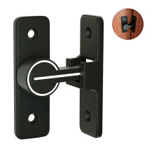 Illuminated Sliding Interior Door Lock, 90 Degree Swing Door Hook Latch, Zinc Alloy Anti-Theft Hasp Bolt for Home Bathroom Garages