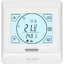 Termostato para calefacción de habitación empotrado cableado E91, 230V 16A pantalla táctil, sonda interna y externa, función antihielo