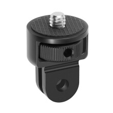 Statiefadapter van aluminiumlegering met 1/4 inch schroefdraad, 360 graden draaibare bevestiging, compatibel met GoPro 10, 24x36,5 mm