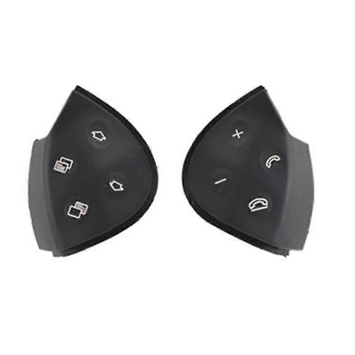 Steering Wheel Switch Button Cover Compatible with Mercedes E Class W211 E320 E350 E550 2003-2006 Black Plastic Set