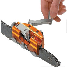 Chainsaw Chain Sharpening Jig, Portable Hand Crank Aluminium Alloy Sharpener Kit, Precise Positioning for Most Chainsaws, Garden Maintenance Hand Tool