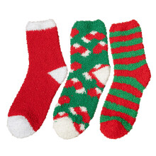 Meias felpudas femininas UHGANN, meias pantufa quentes de inverno, 3 pares