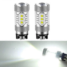 PW24W 9W 12V 2400Lm LED Daytime Running Light Bulbs, 2 Pack 6000K White compatible with BMW 2012-up F30 3 Series 328i 335i Halogen Trim