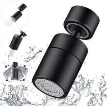 Aérateur de robinet, pivotant 360, 2 modes d'écoulement, laiton massif ABS, filetage 24mm, pour évier cuisine et lavabo salle de bain
