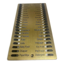 Vintage Metal Grocery List Reminder Board, Reusable Memory Reminder with Removable Tabs, Gold, for Kitchen Fridge Wall Counter