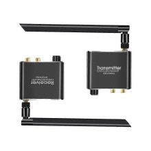 2,4 GHz langaton äänilähetin ja -vastaanotin, 50 m kantama, 3,5 mm RCA-portti, Type-C-virta, ulkoinen antenni, viiveetön