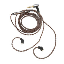 Earphone Upgrade Cable 2 Pin 0.78mm 3.5mm Right Angle Plug, OFC Core with Mic, compatible with KZ AS10 AS06 ZST ZS3 ES4 TRN V10 V20