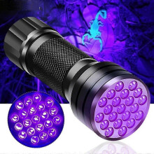 UV LED Zaklamp, 21 Leds 395-400nm, 4,5W, 6063 Geanodiseerd Aluminium, UV-uitharding, Fluorescerende Inkt Detector, Waterbestendig, 6-8 Werkuren