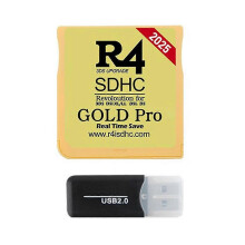 R4 Dual Core Flash Card for Nintendo DS with Instant Save Function, Supports TF Cards up to 128GB, Yellow