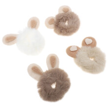 Gomas elásticas para el cabello con orejas de conejo (paquete de 4)