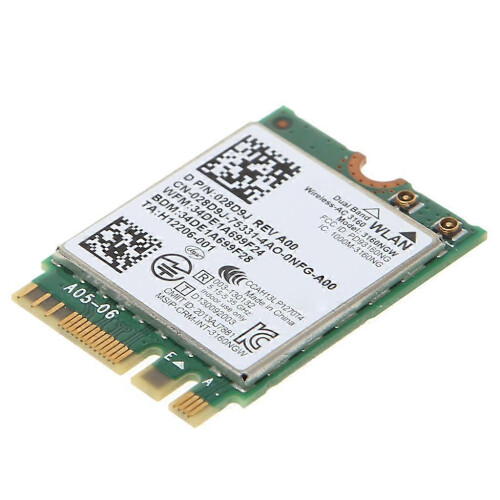 Placa de WiFi Wireless 3160NGW Compatível com DELL, Banda Dupla 802.11ac Bluetooth 4.0 Interface NGFF 2