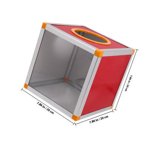 Raffle Ticket Drum Red Aluminum MDF 20x20x20cm 1