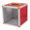 Raffle Ticket Drum Red Aluminum MDF 20x20x20cm 6