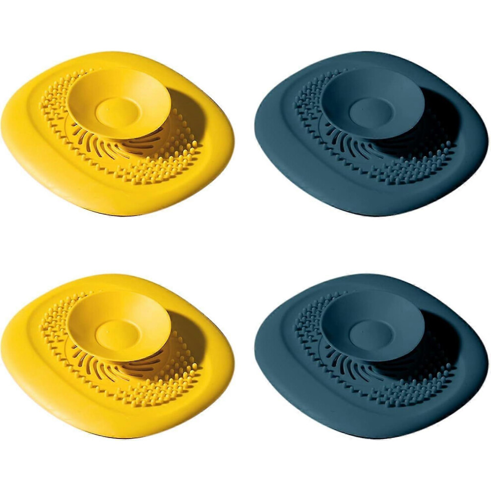 4 Pieces Kitchen Sink Stoppers, Universal Silicone Drain Hair Catcher, Green Yellow, For Kitchen Bathroom Bathtub Laundry Drains 6901168230244