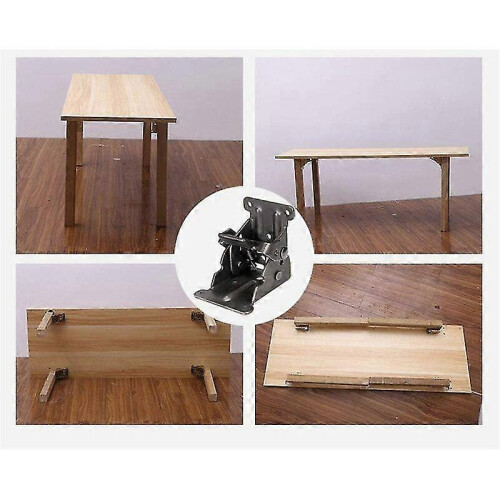 Folding Table Hinge Brackets, Self-Locking 90 Degree Heavy Duty Steel Plate Pair 1