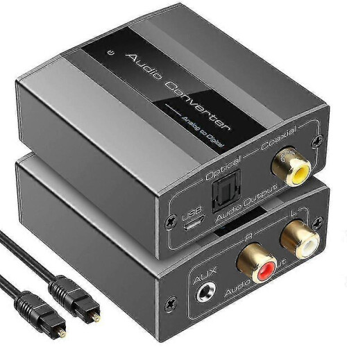 Conversor Áudio Analógico para Digital Coaxial e Óptico com Chip Profissional e Redução de Ruído