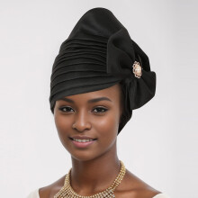 foulard turban extensible vintage pour femme avec perles