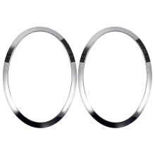 Front Headlights Frame Eyebrow Ring Cover Trim compatible with MINI Cooper R55 R56 R57 07-15 F55 F56 F57 03-18, Silver ABS, Left & Right Pair