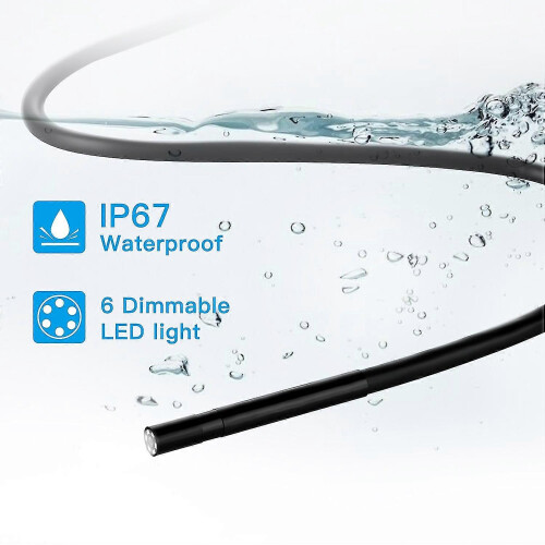 Endoscópio WiFi 5MP 5 Metros IP67 Compatível com iOS Android Câmera Inspeção 2560x1920 LED 1