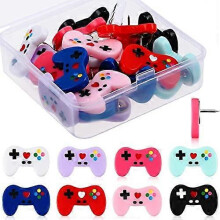 Dekorative Reißzwecken in Form von Gamecontrollern, 24 Stück bunte Reißzwecken mit Aufbewahrungsbox für Pinnwände