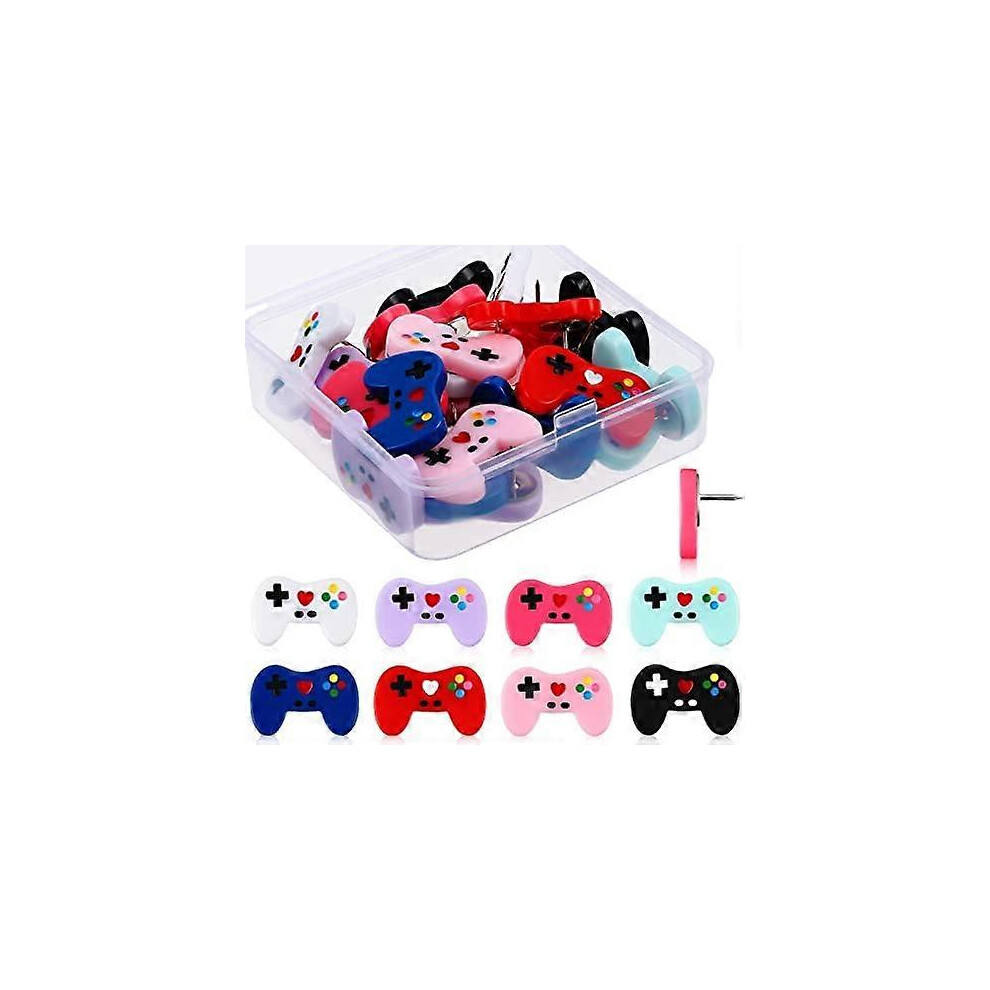 Game Controller Decorative Push Pins, 24 Pcs Colourful Thumbtacks With Storage Box For Bulletin Board 6901168245842