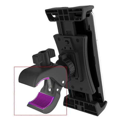 Suporte de Mesa para Tablet para Guidão de Bicicleta de Exercício, Compatível com Tablets 4.7-13 Polegadas, Rotação 360, Aço Inoxidável e ABS 2